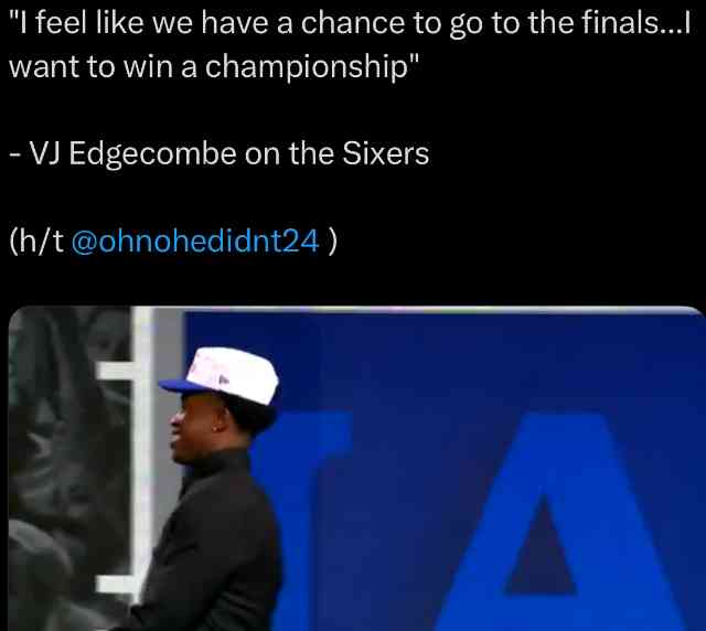 Philadelphia 76ers Rookie Sets Expectations High For His First NBA Season