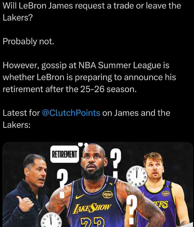 2026 Could Be The Final Year Of LeBron James' Career, Says Top Reporter