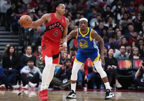 Viral Pic Shows Scottie Barnes Gassed As Raptors Seal Comeback Win Over Warriors