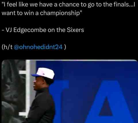 Philadelphia 76ers Rookie Sets Expectations High For His First NBA Season