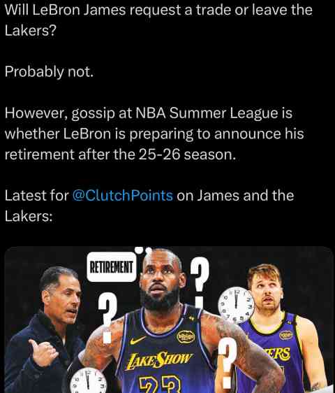 2026 Could Be The Final Year Of LeBron James' Career, Says Top Reporter